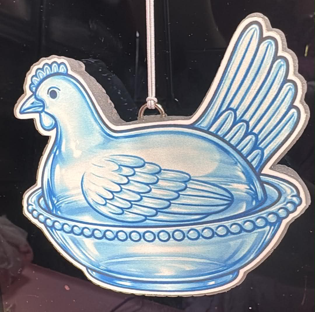 Blue Chicken on Nest (JGL)