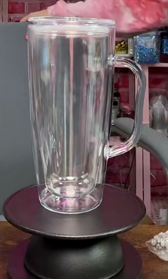 25oz Acrylic No Glitter Tumbler with handle ✨