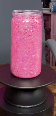 #50. 16 oz acrylic pink tumbler