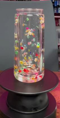 #58. 20 oz acrylic flower tumbler