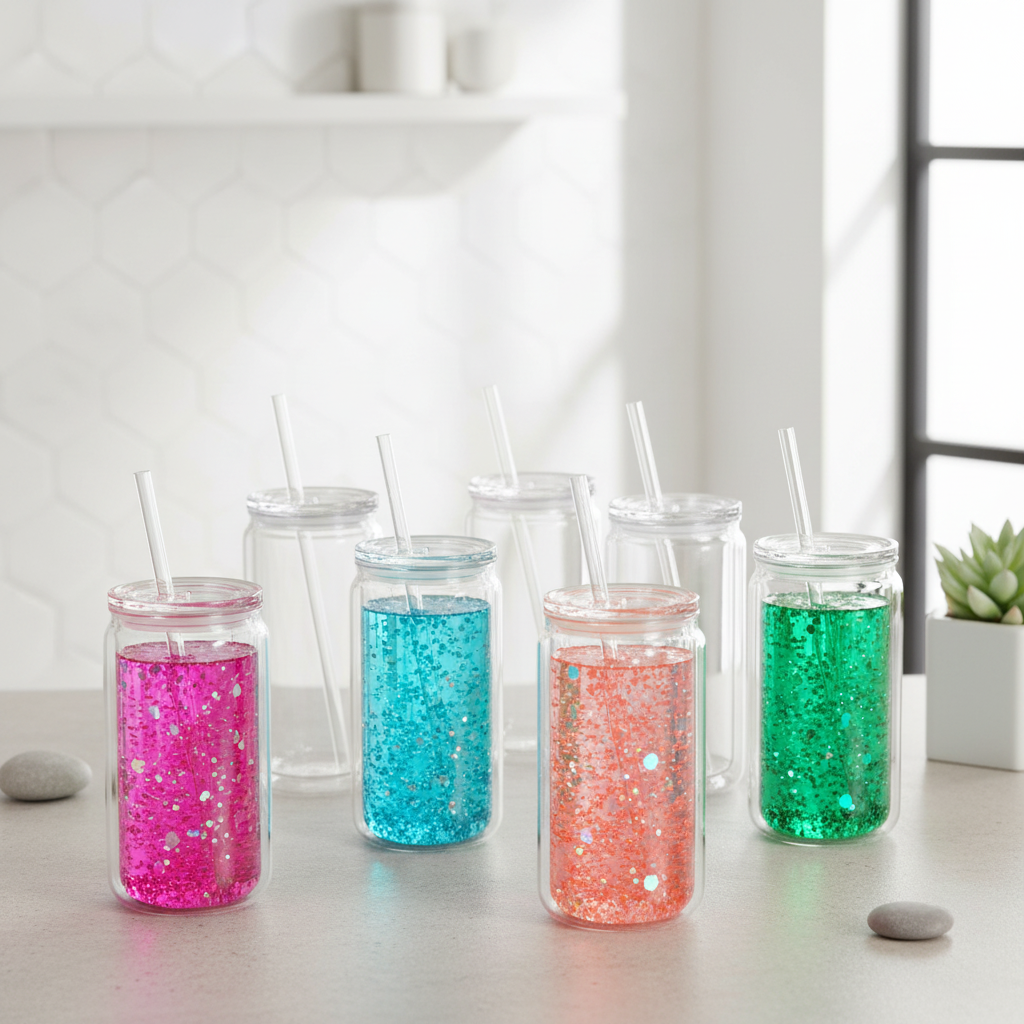 Double-Wall Glass Snow Globe Tumblers