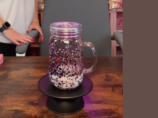 #12. 20 oz acrylic Mason Jar tumbler with handle