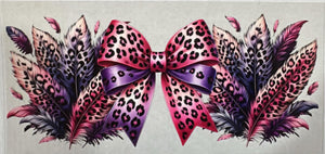 136_PinkFeatherLeopardBow