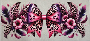 137 PinkFeatherLeopardBowFlower