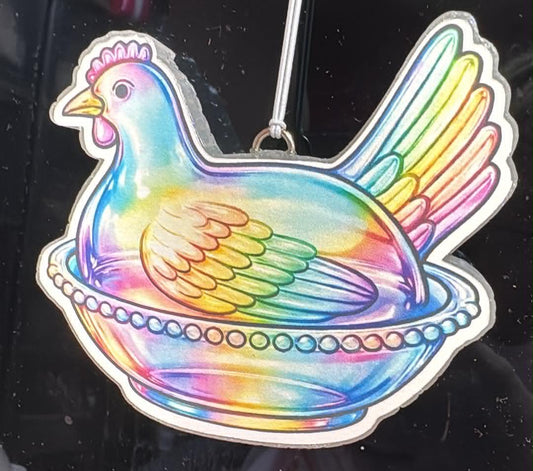 Multicolored Chicken on Nest (AC)