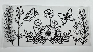 39 BlackWhiteFlowerButterfly