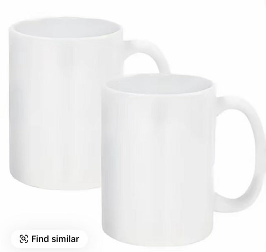 15oz White No Glitter Coffee Cup