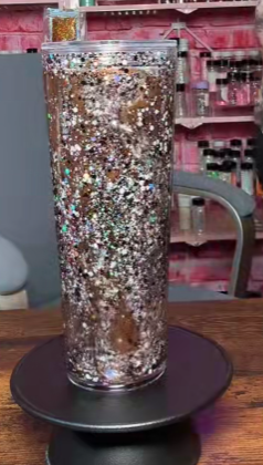 #24. 24 oz acrylic V-shape Brown Lava Flow tumbler (Choc cup)