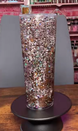 #24. 24 oz acrylic V-shape Brown Lava Flow tumbler (Choc cup)