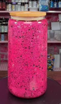 #65 16 oz glass tumbler pink