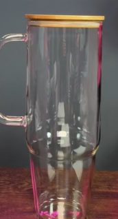 40oz Glass Tumbler with handle -no glitter✨