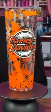 #74. 24 oz acrylic tumbler Orange Harley