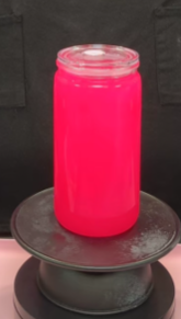 #107. 16 oz acrylic bring pink cateye