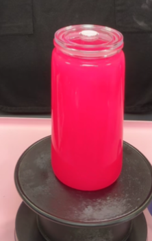 #107. 16 oz acrylic bring pink cateye
