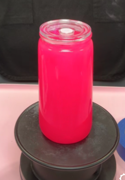 #107. 16 oz acrylic bring pink cateye