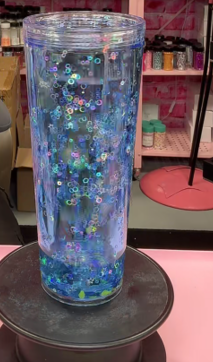 #108. 24 oz acrylic V shape blue tumbler Under the Sea