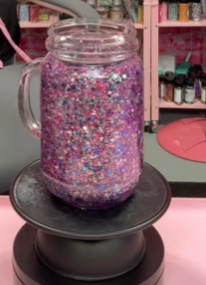 #112. 20 oz acrylic Mason Jar with handle