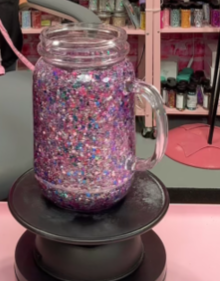 #112. 20 oz acrylic Mason Jar with handle