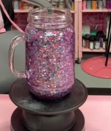 #112. 20 oz acrylic Mason Jar with handle