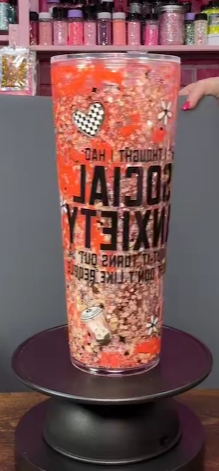 #40. 24 oz acrylic V-shape MC with dual lava