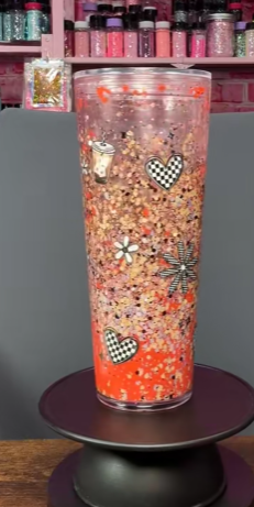 #40. 24 oz acrylic V-shape MC with dual lava