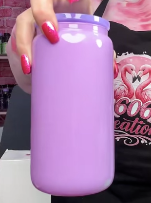 16oz Colored Glass No Glitter Tumbler ✨