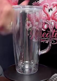 25oz Acrylic No Glitter Tumbler with handle ✨