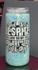 #55. 20 oz acrylic glow in the dark tumbler