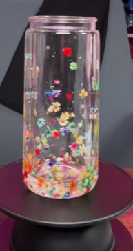 #58. 20 oz acrylic flower tumbler