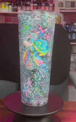 #62. 24 oz acrylic V-shape turtle tumbler