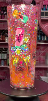 #84. 24 oz acrylic V shape tumbler Alani style
