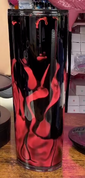 #87. 24 oz acrylic V shape tumbler Lavalamp Pink