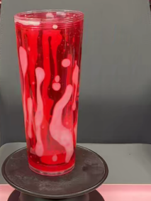 #104. 24 oz acrylic V shape pink tumbler with white 606Lava
