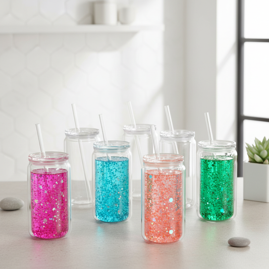 Double-Wall Glass Snow Globe Tumblers