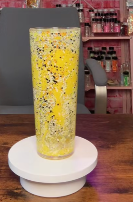 #6. 24 oz acrylic Yellow Lava Flow tumbler