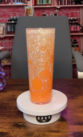 #7. 24 oz acrylic Orange Lava Flow tumbler