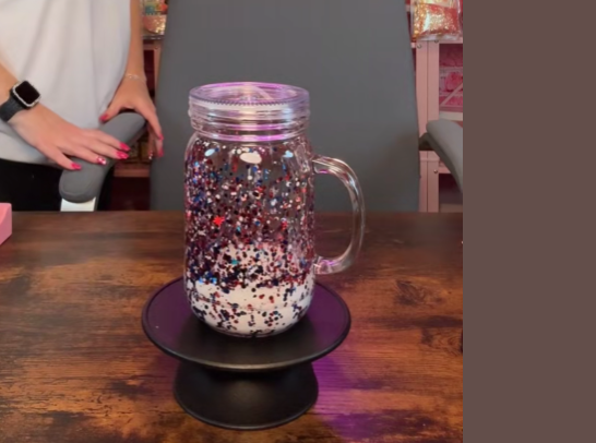 #12. 20 oz acrylic Mason Jar tumbler with handle