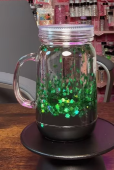 #21. 20 oz acrylic Mason Jar tumbler with handle