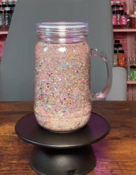 #22. 20 oz acrylic Mason Jar tumbler with handle