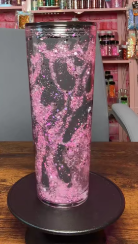 #9. 24 oz acrylic Gray Lava Flow tumbler