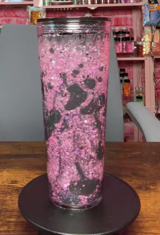 #9. 24 oz acrylic Gray Lava Flow tumbler